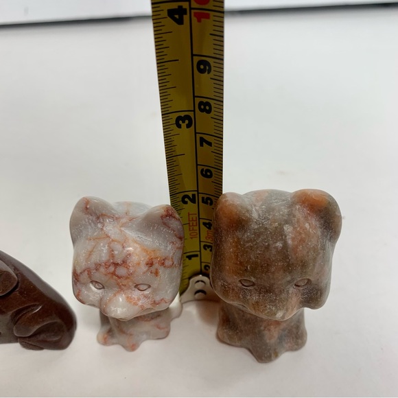 Four Figurines Natural Stone gemstone decor. Two cats and two dogs. - Picture 10 of 11